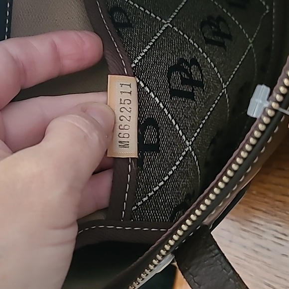 Dooney‎ & Bourke Signature Canvas Shoulder Bag with Leather Trim - Picture 10 of 10